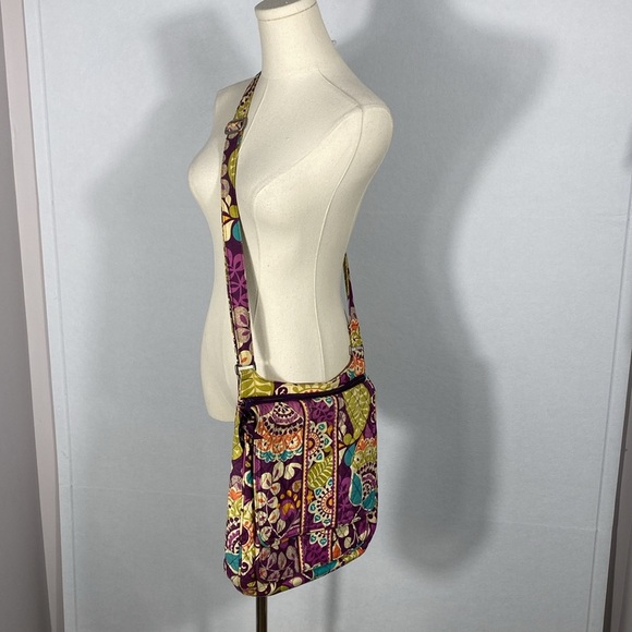 Vera Bradley Retired Plum Crazy Colorful Patterned Crossbody Shoulder Bag - Picture 2 of 16